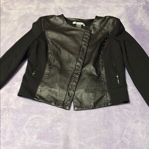 Peter Nygard Black  Moto Jacket Asymmetrical Design